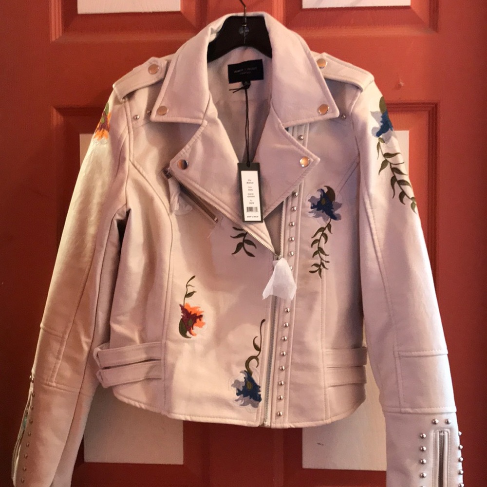 Artificial Leather Embroidered Moro Jacket